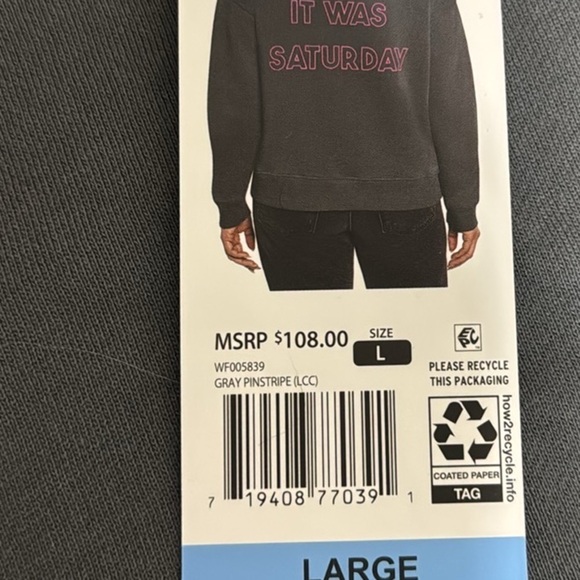 Wildfox I wish it was Saturday broken heart sweatshirt in gray size L NWT - Picture 13 of 13